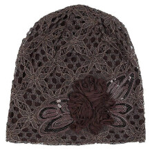 (coffee flower) New Bonnet for Women Hollow Big Flower Skullies Hat Summer Breathable Sun Hats Street Fashion Women Beanies Cap