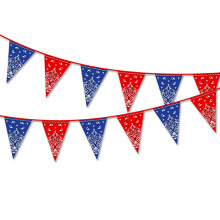 Western Party Decorations Cowboy Pennant Banner Red and Blue Bandana Flags for Rodeo Birthday Party