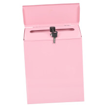 Rustic Pink Wall Mounted Mailbox with Lock, Compact Secure Letter Box for Home Office Indoor Outdoor Use