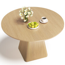 Modern Solid Oak Round Dining Table Large Wooden Kitchen Table