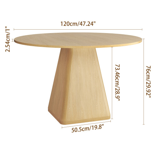 Modern Solid Oak Round Dining Table Large Wooden Kitchen Table 2