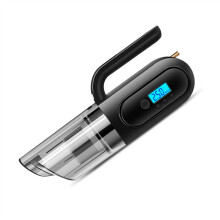 Car Vacuum Cleaner Power 4in1 Handheld with Air Pump and LED Light for Car Interior Cleaning Black