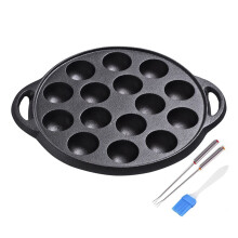 Poêle à gril Takoyaki polyvalente, 15 trous, en fonte, pour-B