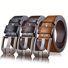 Herren Gürtel 3er Set: PU Leder, 125cm, Alltag, Business & Freizeit
