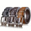 Ensemble de 3 ceintures pour hommes en cuir PU avec boucle à ardillon 1