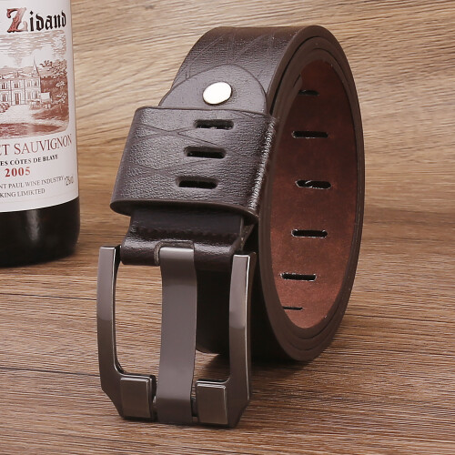 Ensemble de 3 ceintures pour hommes en cuir PU avec boucle à ardillon 1