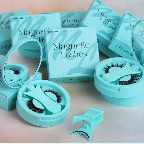 Magnetische Wimpern Set - Mintgrüne Integrierte Box   Modell 1 2