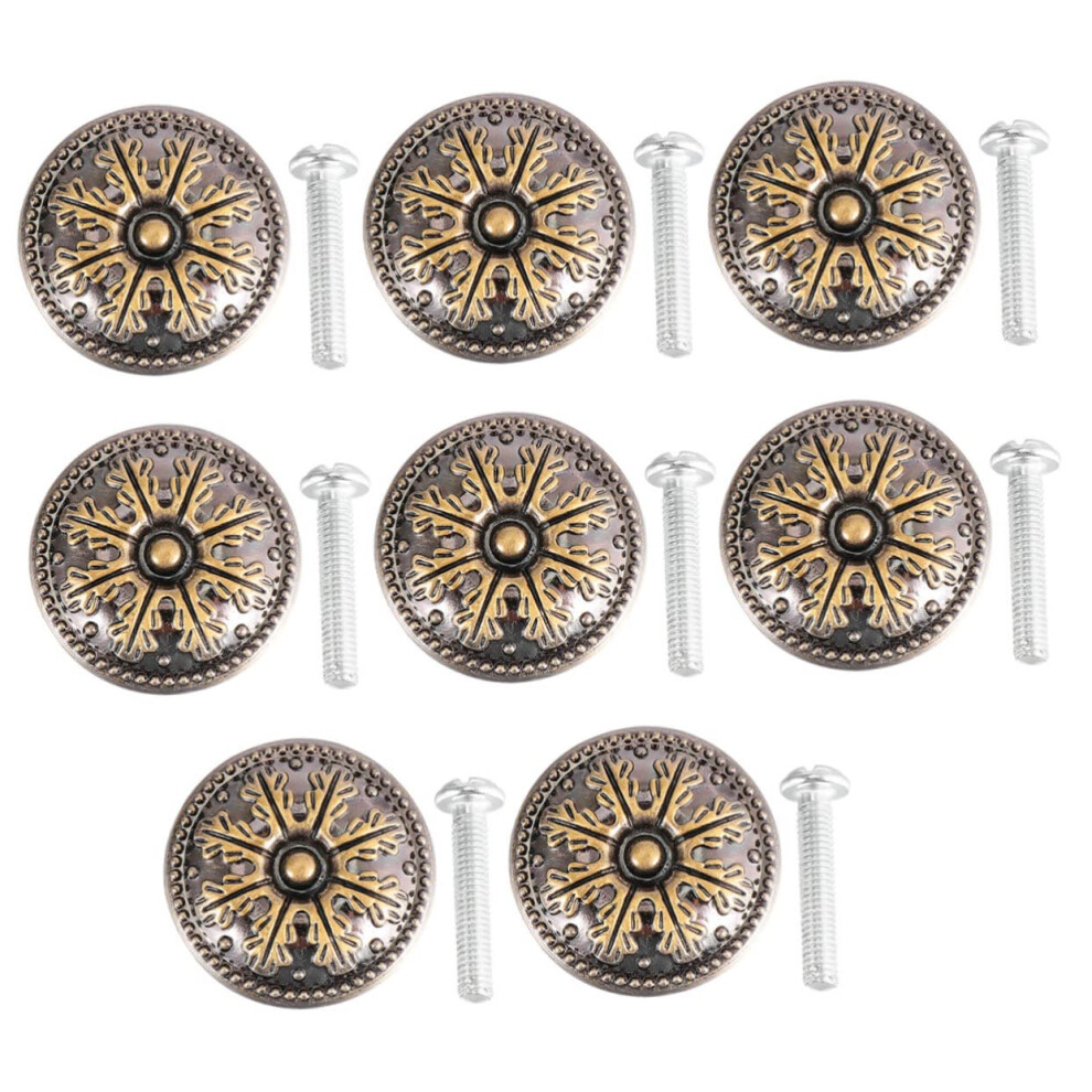 8Pcs Snowflake Cabinet Knobs And Antique Drawer Pulls For Dresser Kitchen Furniture Decor 9330225478270