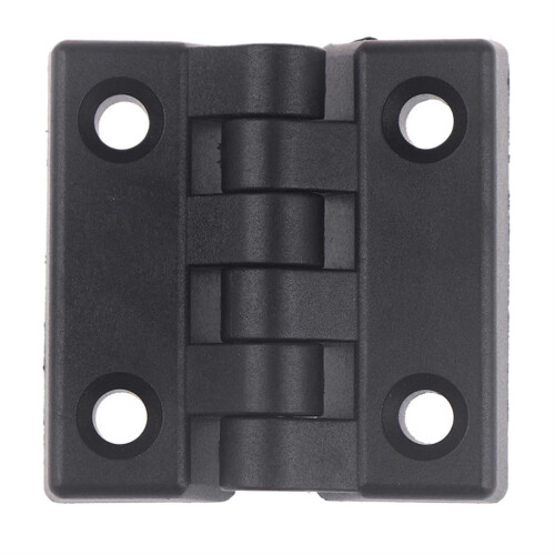 65x65mm Black Plastic Door Hinge, Folding Adjustable Butt Hinge for Cabinets, Quiet Durable Design