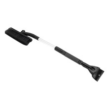 Extendable Car Snow Brush and Ice Scraper with Soft Silicone Scraper, Ergonomic Anti‑Slip Grip, Black
