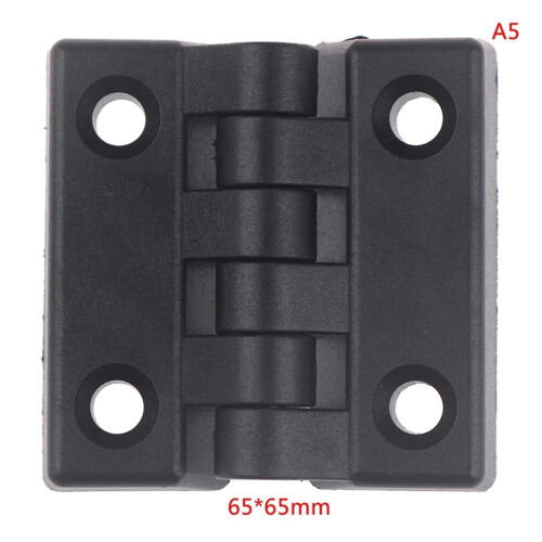 65x65mm Black Plastic Door Hinge, Folding Adjustable Butt Hinge for Cabinets, Quiet Durable Design 1