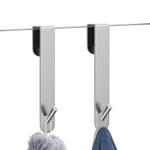 Shower Door Hook 7 Inch Frameless No Drill Rustproof Stainless Steel Towel Hook 2 Pack Silver