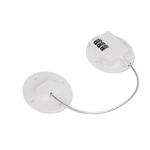 No Drilling Combination Code Refrigerator Lock, Oval Password Lock, Regular Size (2-Pack) White 1
