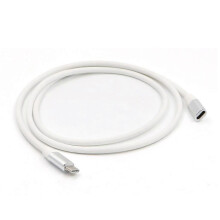 USB 3.1 - C-tyypin uros - USB-C-naaras - jatkokaapeli, latausjohto, hopea