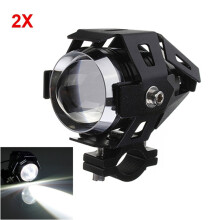 2pcs U5 LED Headlight 3000LM Waterproof Long Range Motorcycle Auxiliary Light 12V 80V Pair