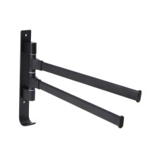 Black Aluminum Wall Mounted Towel Rack with Rotatable Arms, Space Saving Bathroom and Kitchen Holder