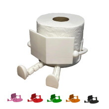 Funny Sitting Figure Toilet Paper Holder White, Decorative Cartoon Design for Bathroom Storage