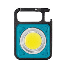 Keychain Flashlight 800LM Ultra Bright Mini COB Light USB Rechargeable Waterproof with Magnet Base and Bottle Opener