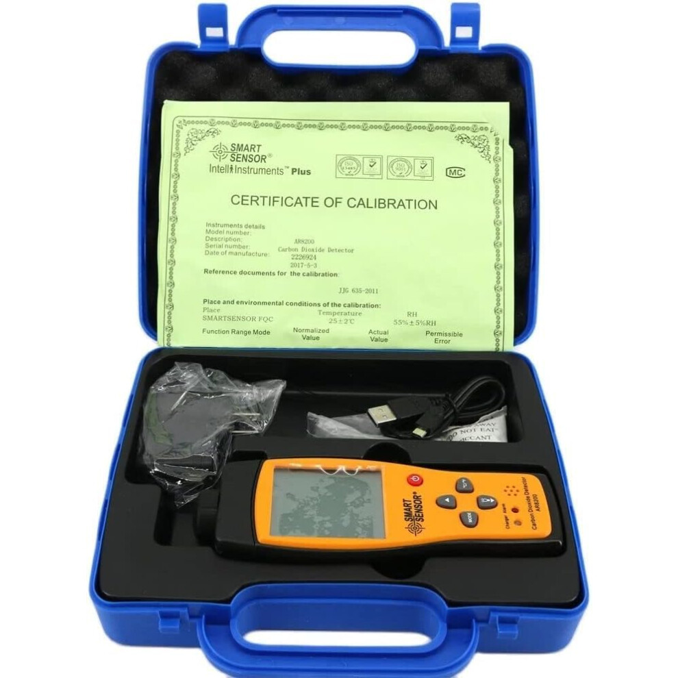 Ar8200 Digital Co2 Monitor With Fast Detection, Dual Alarm Alerts, Temperature And Humidity Monitoring 9073542147404