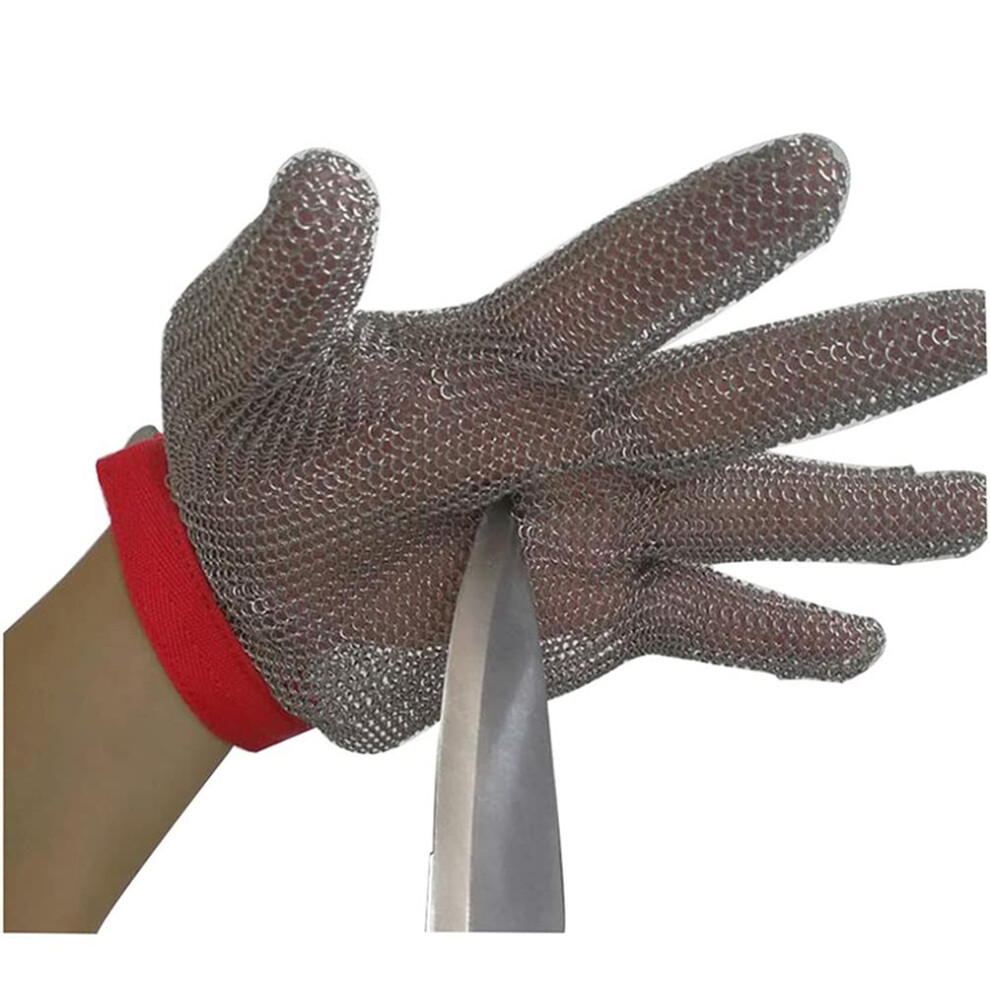 Cut Resistant Gloves Level 9 Protection Food Grade Steel Mesh For Kitchen And Meat Cutting, Size L 9771547996934