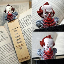 (B) Unique Horror Bookmarks 3D Cartoon Resin Portrait Bookmark Scary Horror Movie Themed Gifts for Book Lovers & Horror Fans