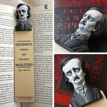 (E) Unique Horror Bookmarks 3D Cartoon Resin Portrait Bookmark Scary Horror Movie Themed Gifts for Book Lovers & Horror Fans