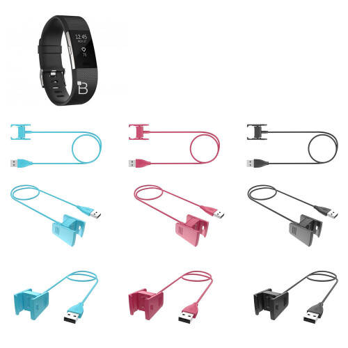 (charge2 Black 55cm) Compatible Wristband Charging Cable with Chip Protection 2