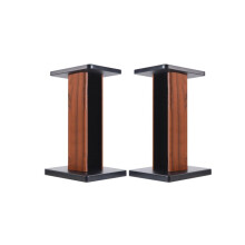 Wood Grain Floor Speaker Stands 70cm Set of 2, SandFill Vibration Reduction, Stable AntiSlip Base, Universal Surround Sound