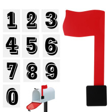 Mailbox Flag Replacement Kit No Tools Needed Weatherproof Adhesive Red Flag Fits All Mailboxes with Numbers 09