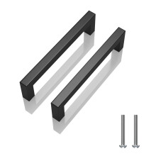 30 Pack 3 Inch Matte Black Cabinet Pulls Stainless Steel Kitchen Handles with Modern Square Design