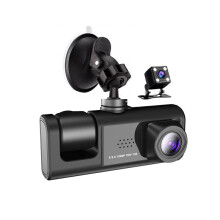 3 Channel Dash Cam for Hyundai Genesis 20082017 Front Rear and Inside, 170 Wide Angle, Night Vision, Loop Recording