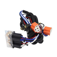 Universal H4 LED Headlight Relay Wiring Harness Kit 12V 24V Plug and Play with Waterproof Relay and Ceramic Socket