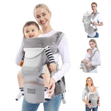 Baby Carrier with Hip Seat, 15-in-1 Baby Carrier Backpack with Adjustable Waist Belt, Breathable Fabric, Reflective Strip for Newborns Toddlers