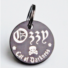 OZZY CAT OF DARKNESS CAT ID TAG WITH YOUR DETAILS