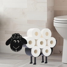 Funny Sheep Toilet Paper Holder Metal Bathroom Storage Organizer Holds 8 Rolls Decorative Animal Design