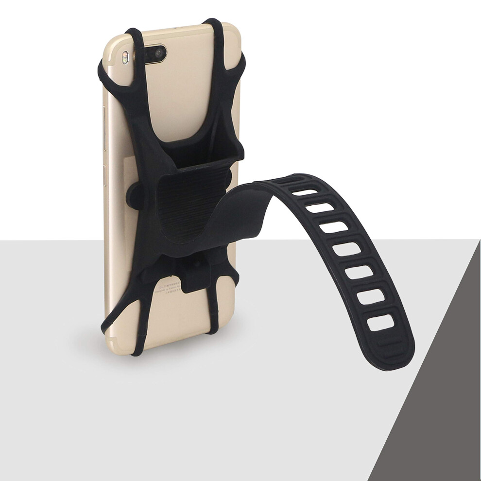 Bike Phone Mount, Universal Silicone Holder With AntiâShake Stability For 4.5Â7 Inch Smartphones And Motorcycle Handlebars 9330225479598