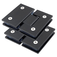 Shower Door Hinges 2PCS Matte Black 304 Stainless Steel AutoClose Quiet for 812mm Glass