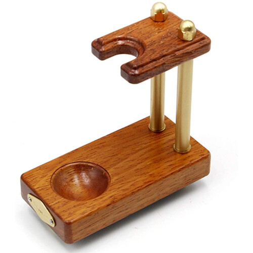 Wooden Tobacco Pipe Stand Holder Rack, Solid Wood Single Pipe Display with Stable Table Base 1