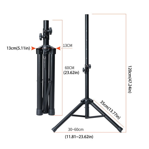 Adjustable Speaker Stand with Reinforced Steel Support and Stable Triangular Base for Studio Monitors (Color A) 1