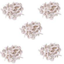 100 Pack Plastic Wall Picture Hooks 3 Pin Small White – Heavy Duty Frame Hangers for Easy Hammer Mounting