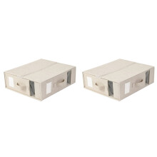 2X Bed Sheet Storage Box Clothing Sheet Organizer Wardrobe Blanket Quilt Cover Storage Box Apricot