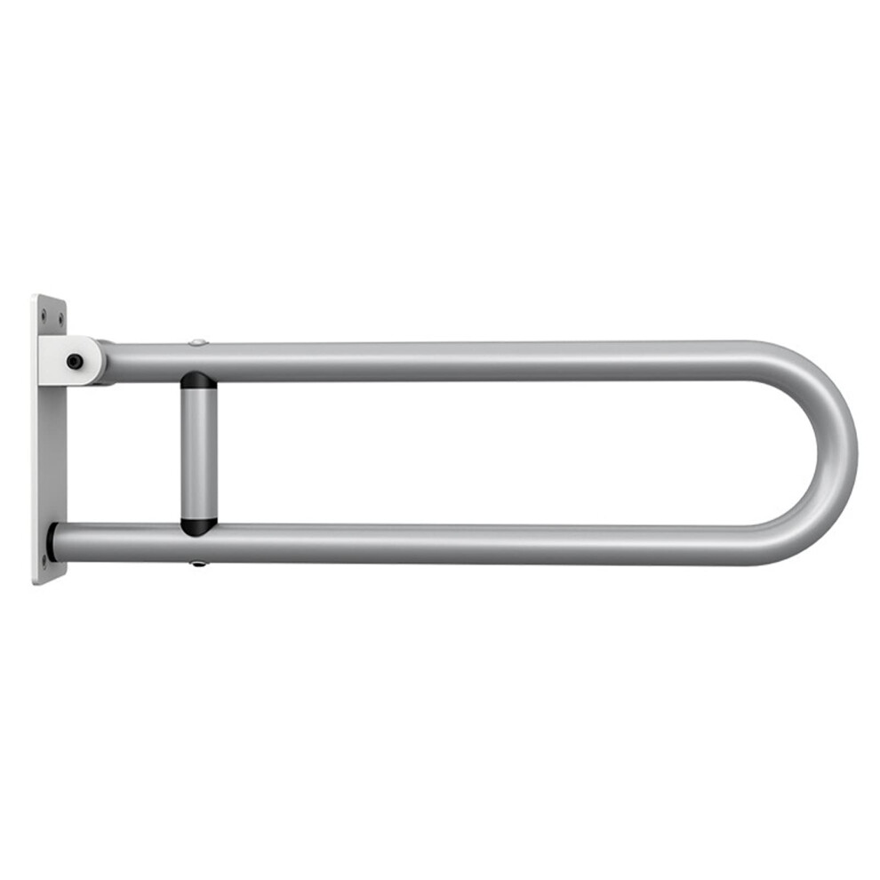 Flip Up Toilet Grab Bar 23.6 Inch Wall Mounted Foldable Bathroom Safety Handrail for Elderly Disabled