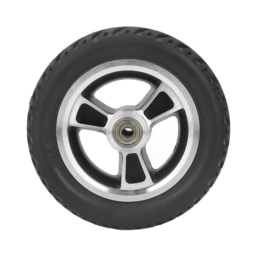 6 Inch Solid PU Wheelchair Replacement Wheels, Quiet Rolling Aluminum Alloy Hub for Pusher