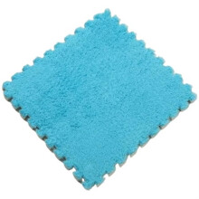 16pcs Blue Interlocking Foam Mats with Soft Plush Cushioning, Easy Clean Puzzle Floor Tiles for Playroom or Living Room