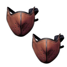 (1PCS, Brown) Motorcycle Biker Half Face Mask Punk Leather Mask Anti-dust Sport Mask