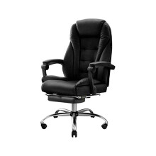 Ergonomic Office Chair with Footrest, Reclining PU Leather Executive Chair for Home and Office