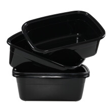 4Pack 12 Quart Plastic Wash Basins Black Dish Pans with Comfort Grip Rim for Kitchen and Camping