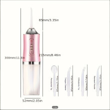 (Pink) Fortschrittliche Munddusche – intelligenter Chip für präzise Druckkontrolle, um 360 drehbare Düse