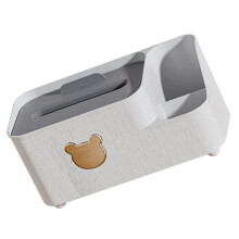 Tissue Box Organizer with Remote Control Holder, 2 in 1 Desktop Organizer for Home Office and Living Room