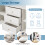 Sideboard Cabinet with 3 Drawers and 2 Doors Arched Fronts Cream White 140cm 4